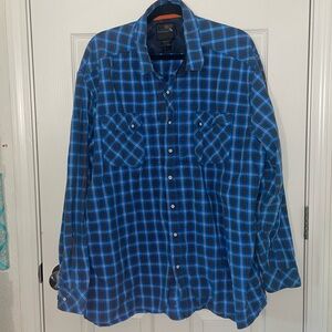 5.11 Tactical mens 2XL XXL green plaid button up snap flannel casual shirt EUC